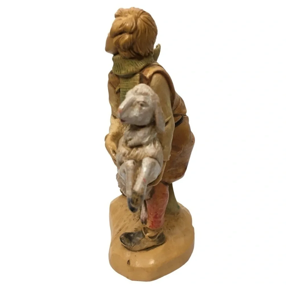VINTAGE 90s Fontanini Nativity #129/B Aaron Shepherd Figurine Holding Sheep 1993